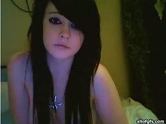 A Teen Emo Girl Is Masturbating Her Freshly-shaven Snatch In A Live Cam Video, Revealing Her Big Natural Titcs And Long Hair., Amateur; Beauty; Big Na